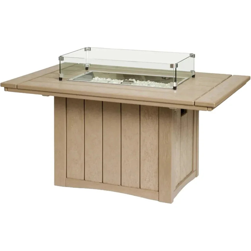 Poly Wood Rectangular Fire Table USA Made