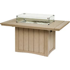 Poly Wood Rectangular Fire Table USA Made