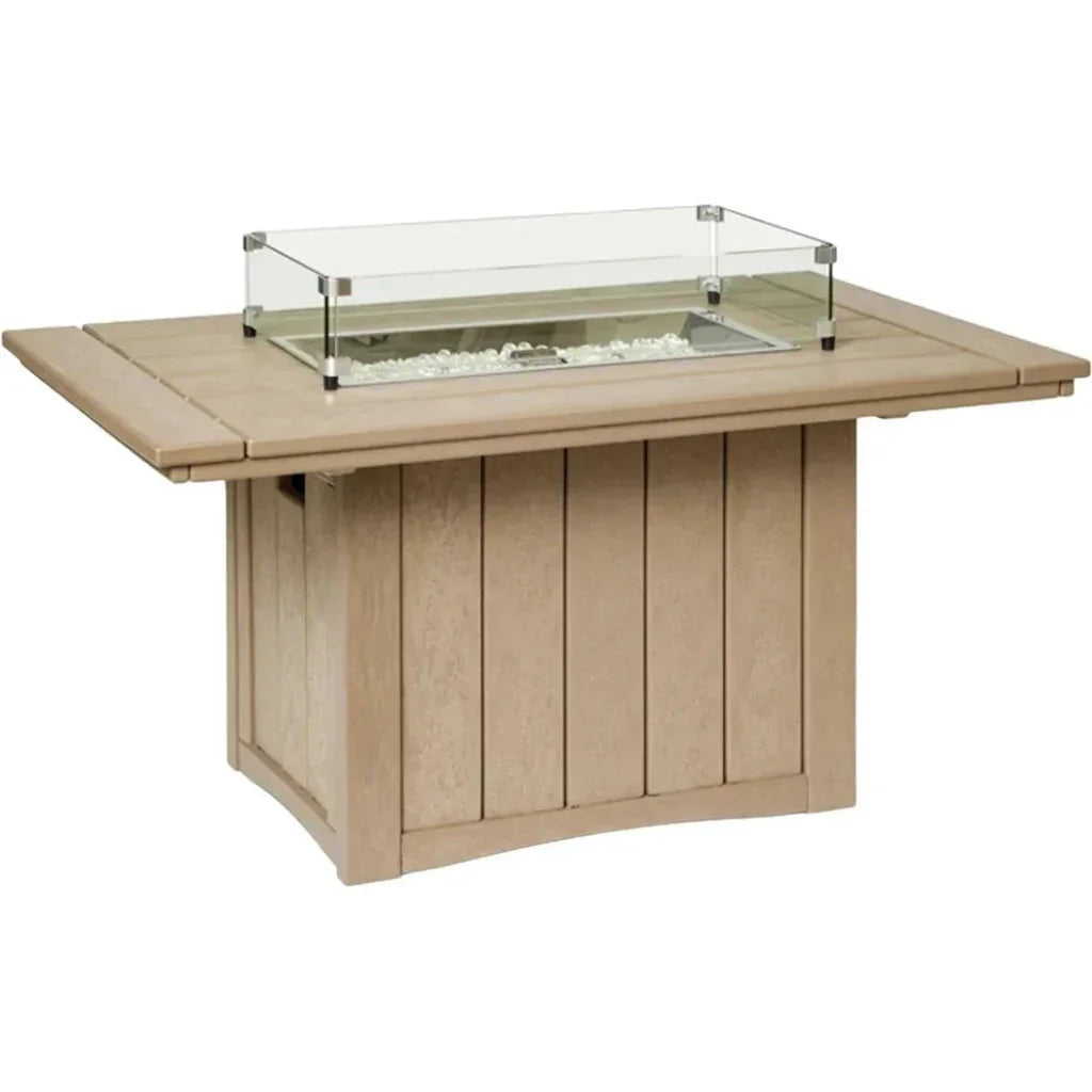 Poly Wood Rectangular Fire Table USA Made