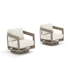 Outdoor Aluminum Swivel Club Chair With Cushions Set of 2