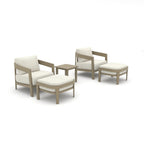 5-Piece Aluminum Patio Conversation Set With Ottomans