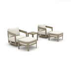 5-Piece Aluminum Patio Swivel Lounge Chairs With Ottomans