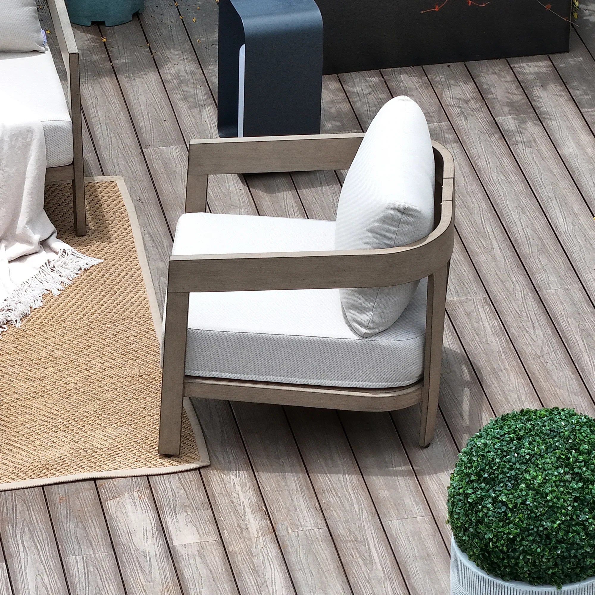 5-Piece Aluminum Patio Conversation Set With Ottomans