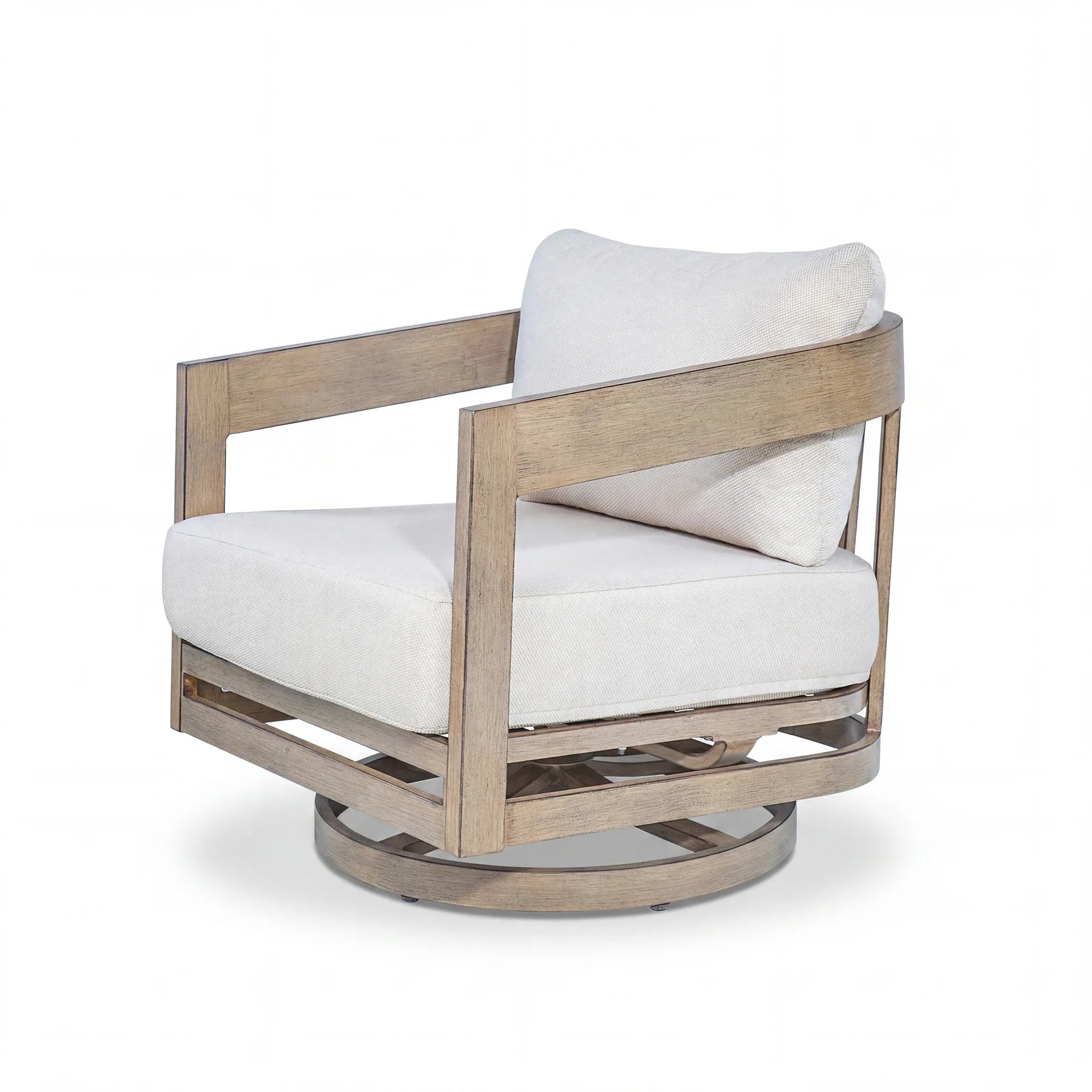 5-Piece Aluminum Patio Swivel Lounge Chairs With Ottomans
