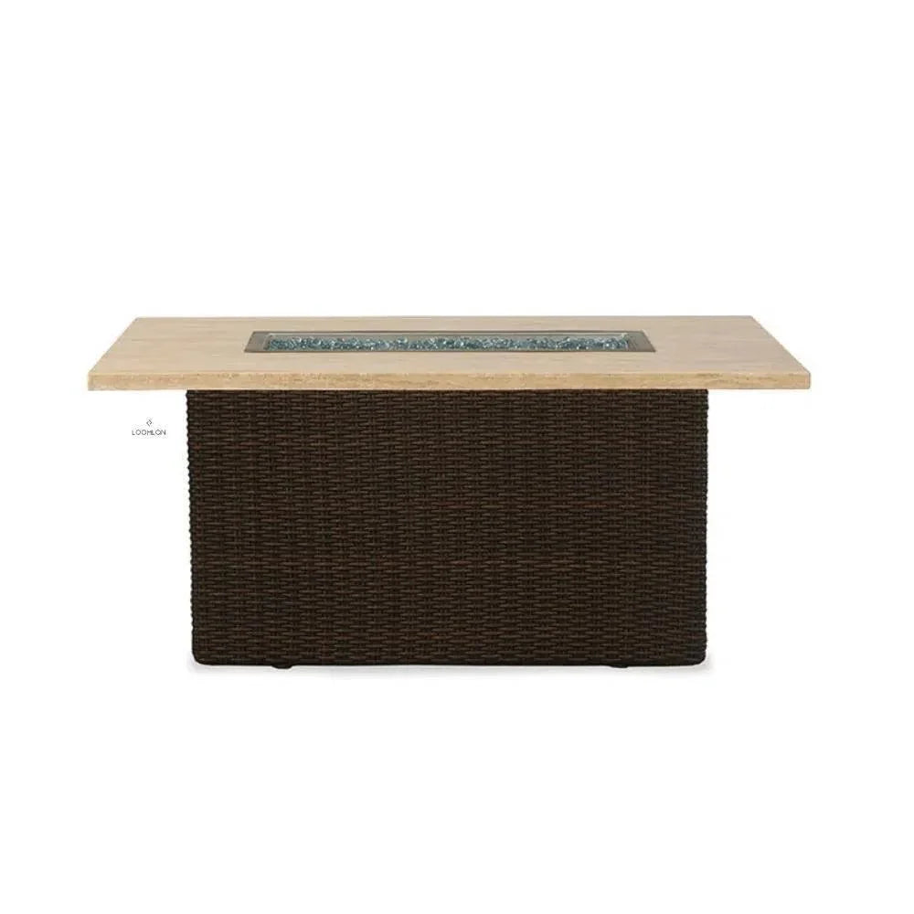 Fire Table in Gray Travertine