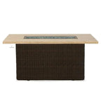 Mesa Rectangular Fire Table Light Travertine