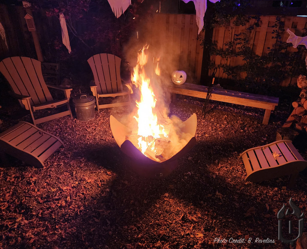"Fire Flower" Fire Pit with Hollow Base (Made In USA)