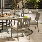 8PCS Round Dining Set With Lazy Susan and Sunbrella Umbrella And Cushion