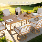 7 Piece Outdoor Dining Set With Swivel Chair