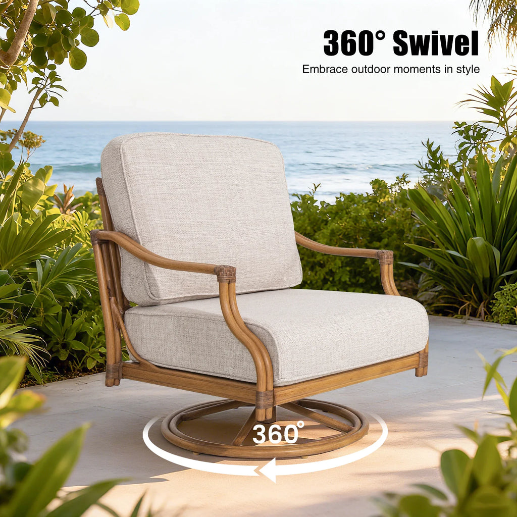 2-Piece Swivel Lounge Chair and End Table