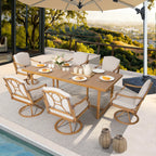 7 Piece Outdoor Dining Set With Swivel Chair