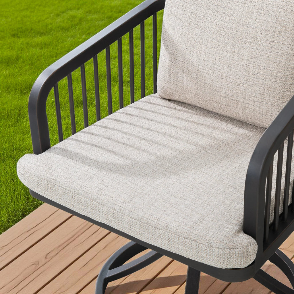 Asheville Patio Rectangular Dining Table and 6 Swivel Chair