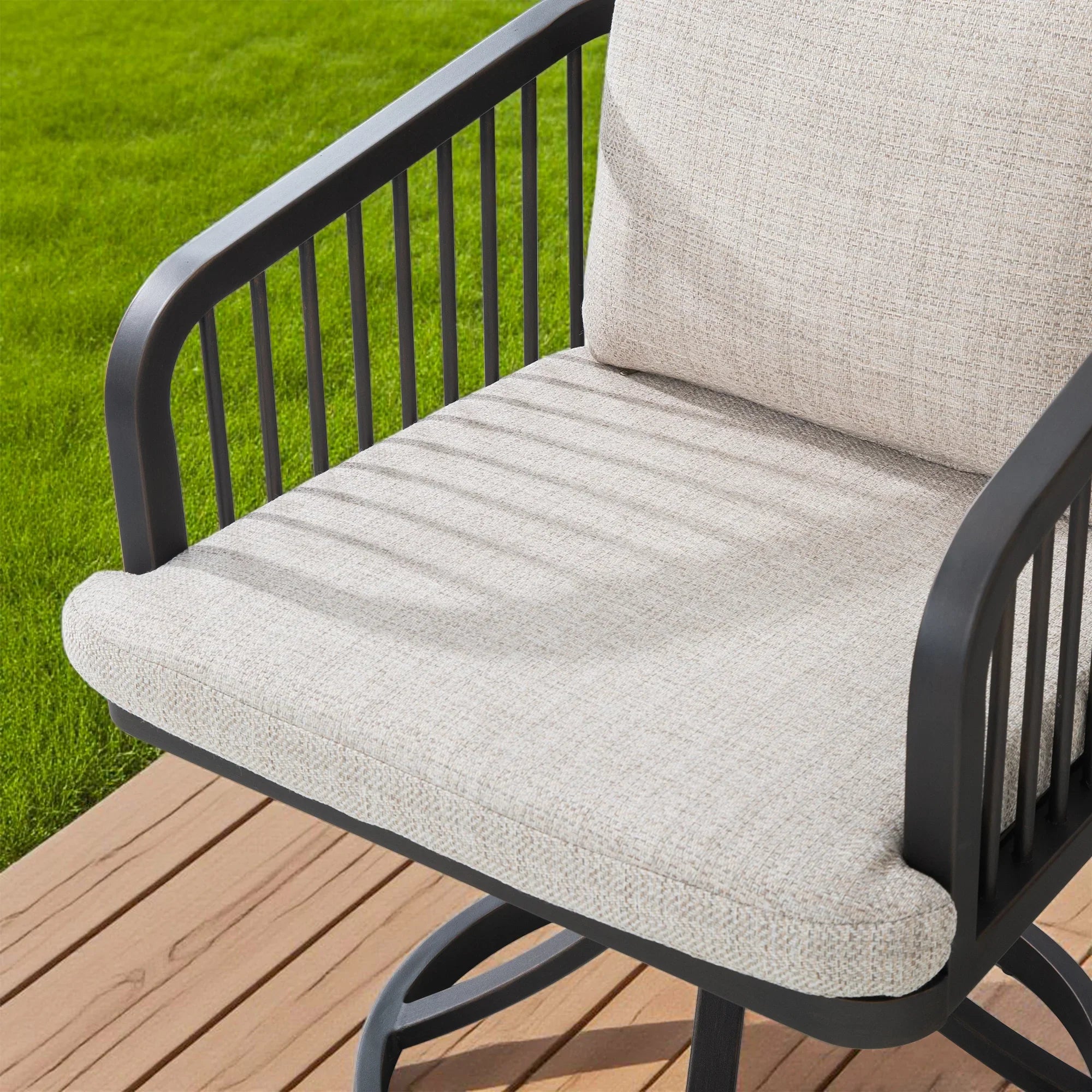 Asheville Patio Rectangular Dining Table and 6 Swivel Chair