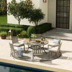 Round Dining Table Sets With Armless Chair And Sunbrella® Cushions