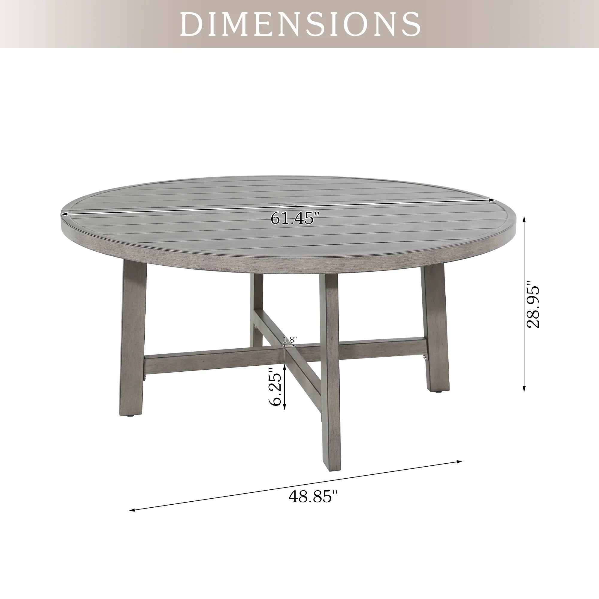 Aluminum Patio Round Dining Table