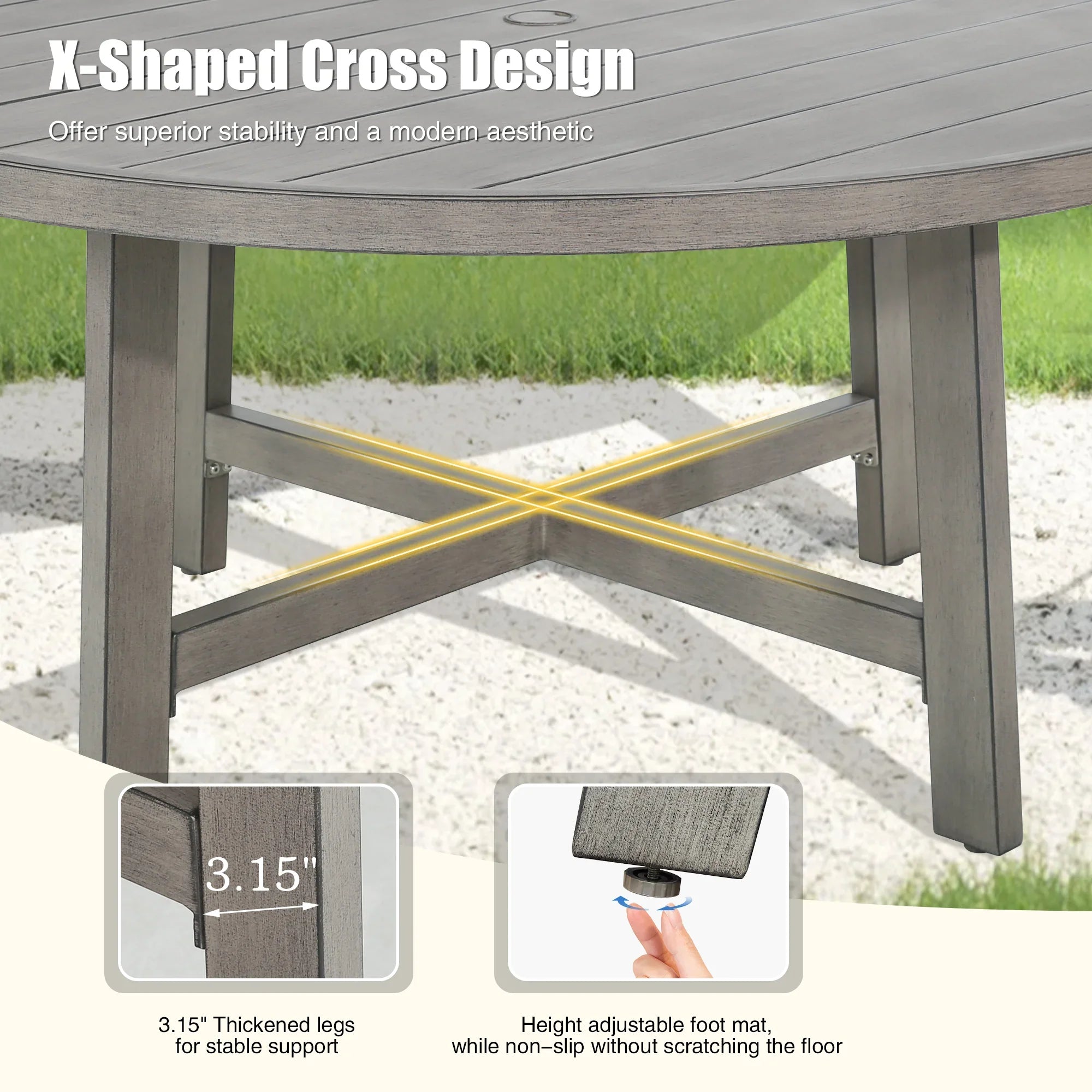 Aluminum Patio Round Dining Table