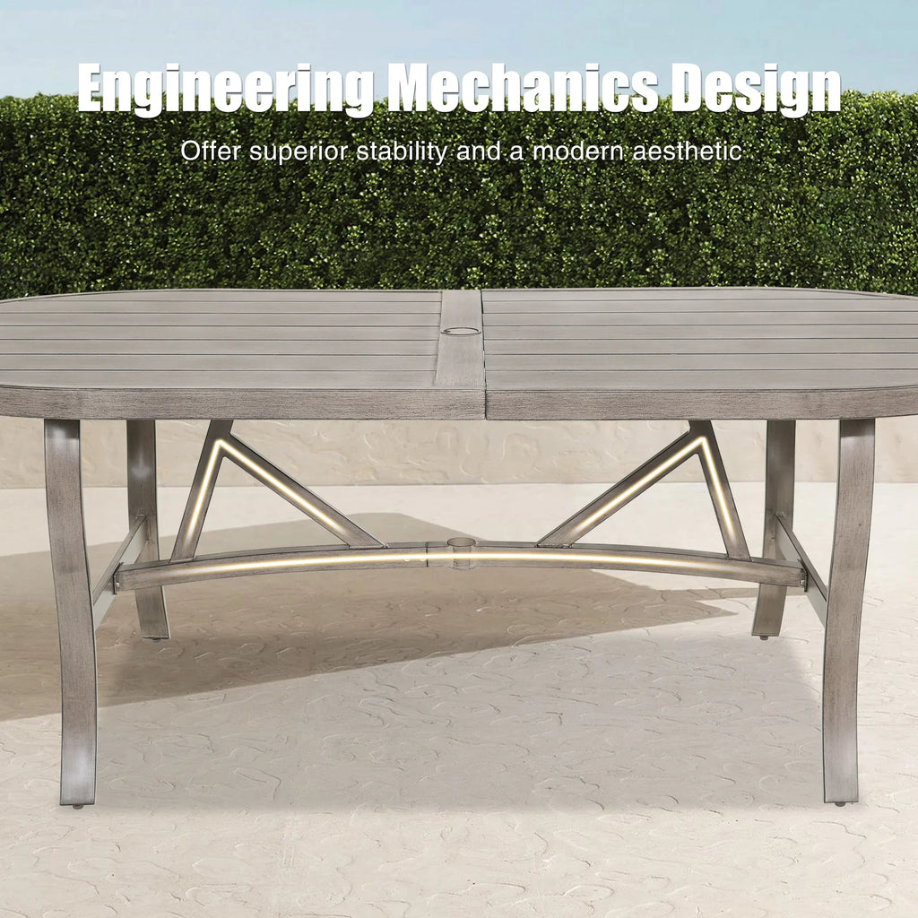 7-Piece Aluminum Outdoor Oval Dining Set with Sunbrella® Cushions