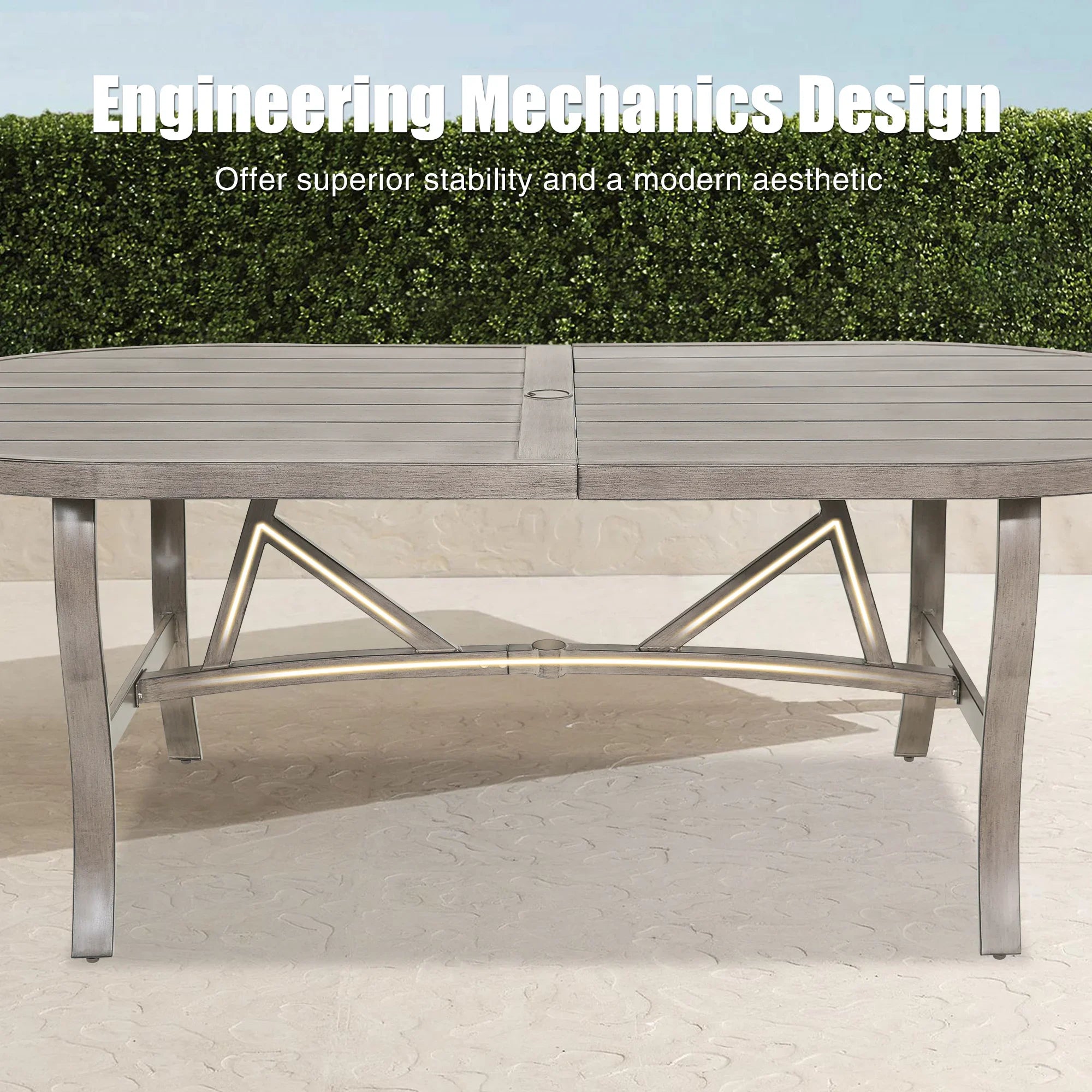 7-Piece Aluminum Outdoor Oval Dining Set with Sunbrella® Cushions