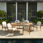 Weather-Resistant Outdoor 84"L Dining Table and 6 Armchair