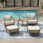 5-Piece Aluminum Patio Conversation Set With Ottomans