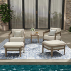 5-Piece Aluminum Patio Conversation Set With Ottomans