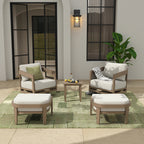 5-Piece Aluminum Patio Swivel Lounge Chairs With Ottomans