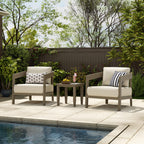 Patio 3-Piece Aluminum Club Conversation Set With Side Table