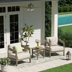 Patio 3-Piece Aluminum Club Conversation Set With Side Table