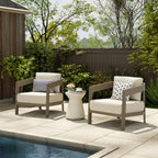 Outdoor Aluminum Club Chair With Cushions Set of 2