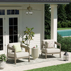 Outdoor Aluminum Club Chair With Cushions Set of 2