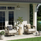 Outdoor Aluminum Swivel Club Chair With Cushions Set of 2