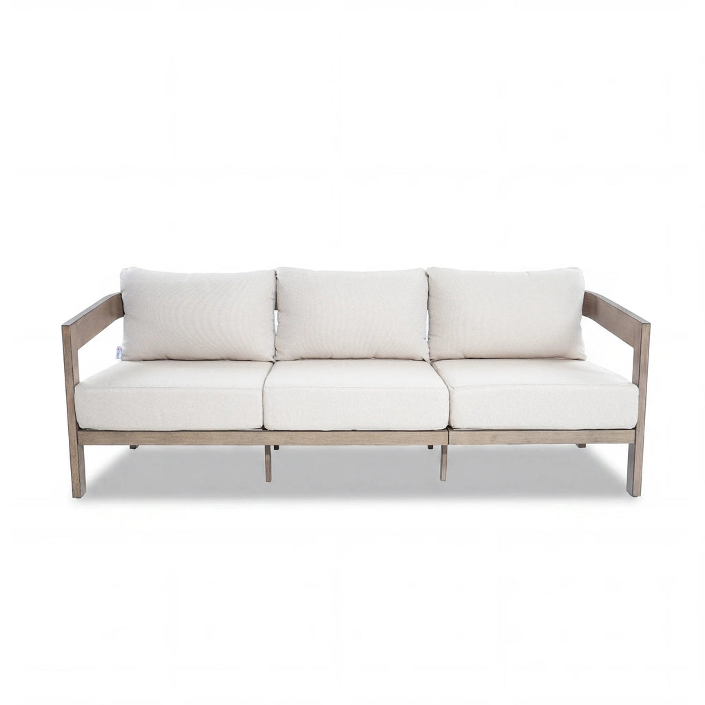 4-Piece Modern Patio Swivel Furniture Set With Round Concrete Table