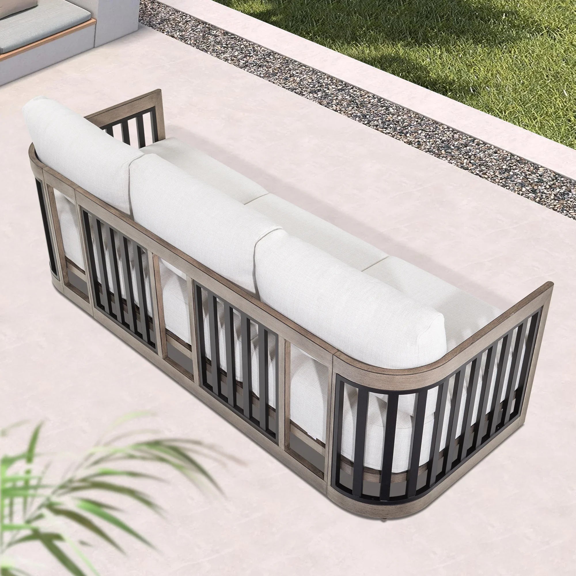 Sereno Patio Furniture Sofa Set with Swivel Chairs