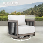 4-Person Patio Swivel Chair Set With Round Coffee Table