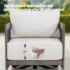4-Person Patio Swivel Chair Set With Round Coffee Table