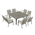 8-Person Patio Square Dining Table Set With Sunbrella® Cushions