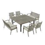 Outdoor Square Dining Table Set For 8-Person With Sunbrella® Cushions