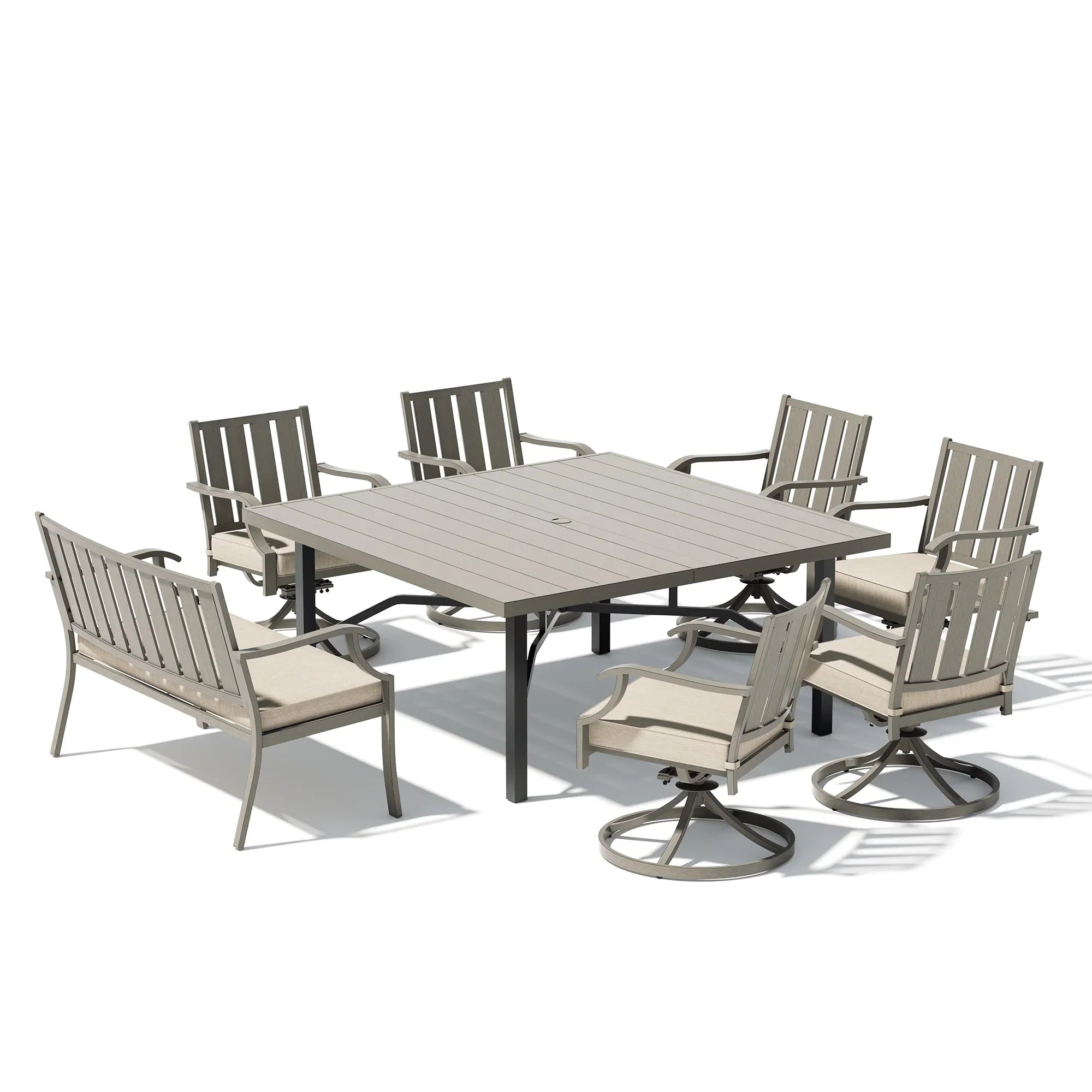 8-Person Patio Square Dining Table Set With Sunbrella® Cushions