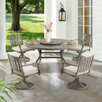 Round 60" Dining Set With Removable Lazy Susan And Sunbrella® Cushions