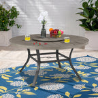 Aluminum Round 60" Dining Table With Removable Lazy Susan for 6 People