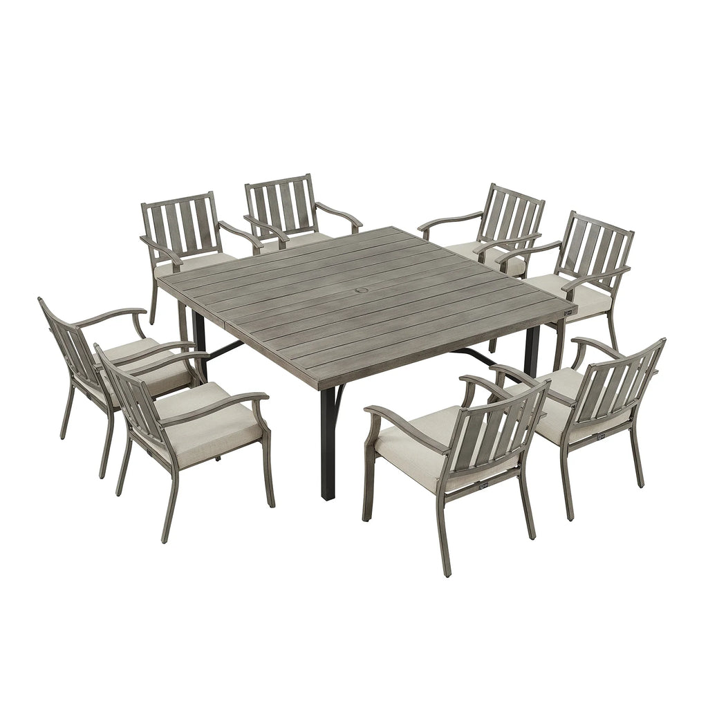 Outdoor 8- Person Square Dining Set with Sunbrella® Cushions