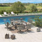 8-Person Patio Square Dining Table Set With Sunbrella® Cushions