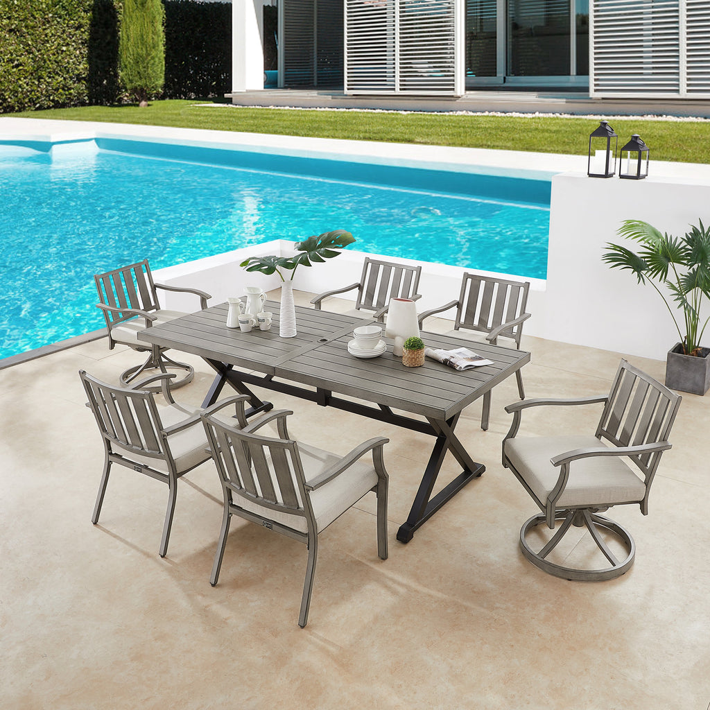 Rectangular Outdoor Dining Set with Sunbrella® Cushions