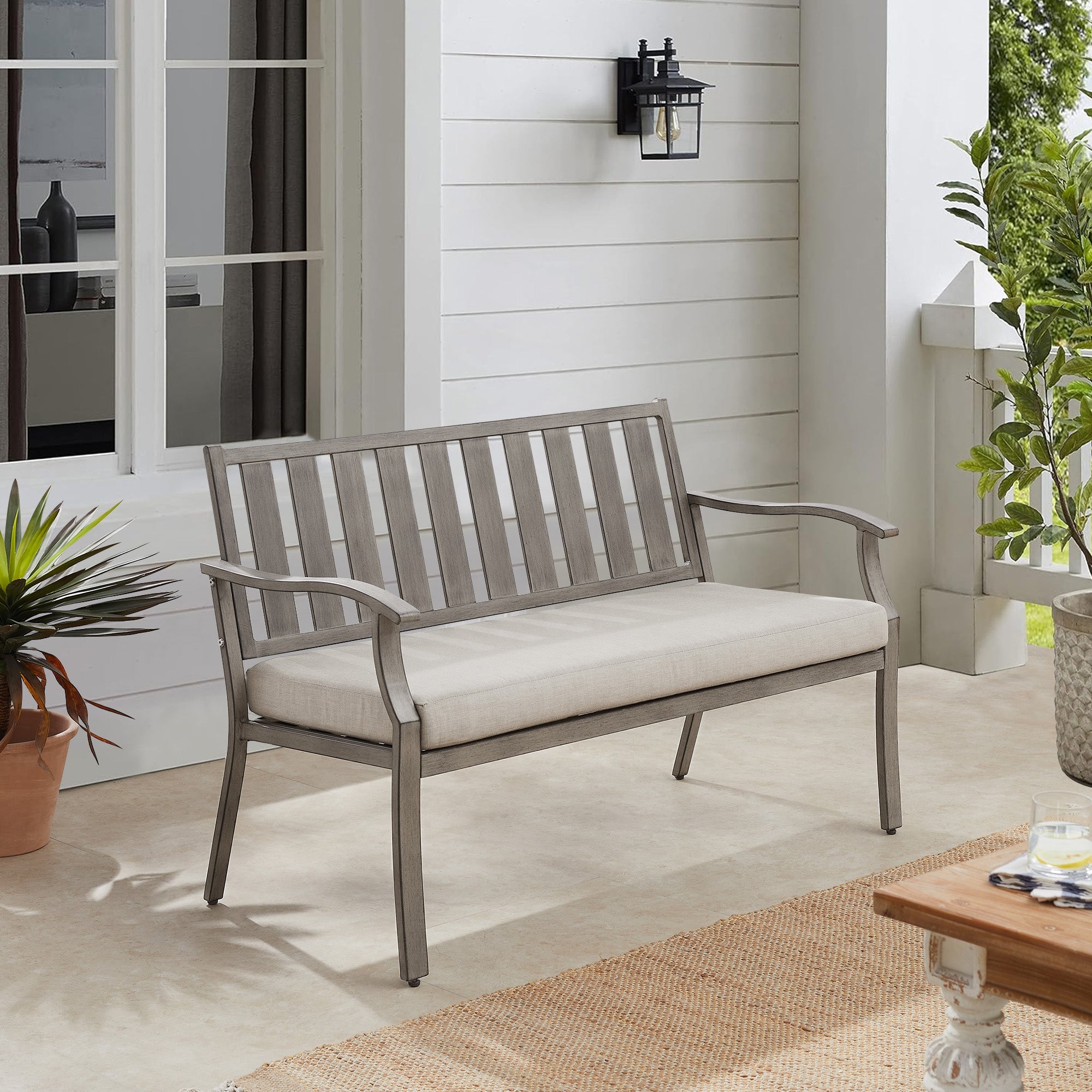 8-Person Patio Square Dining Table Set With Sunbrella® Cushions