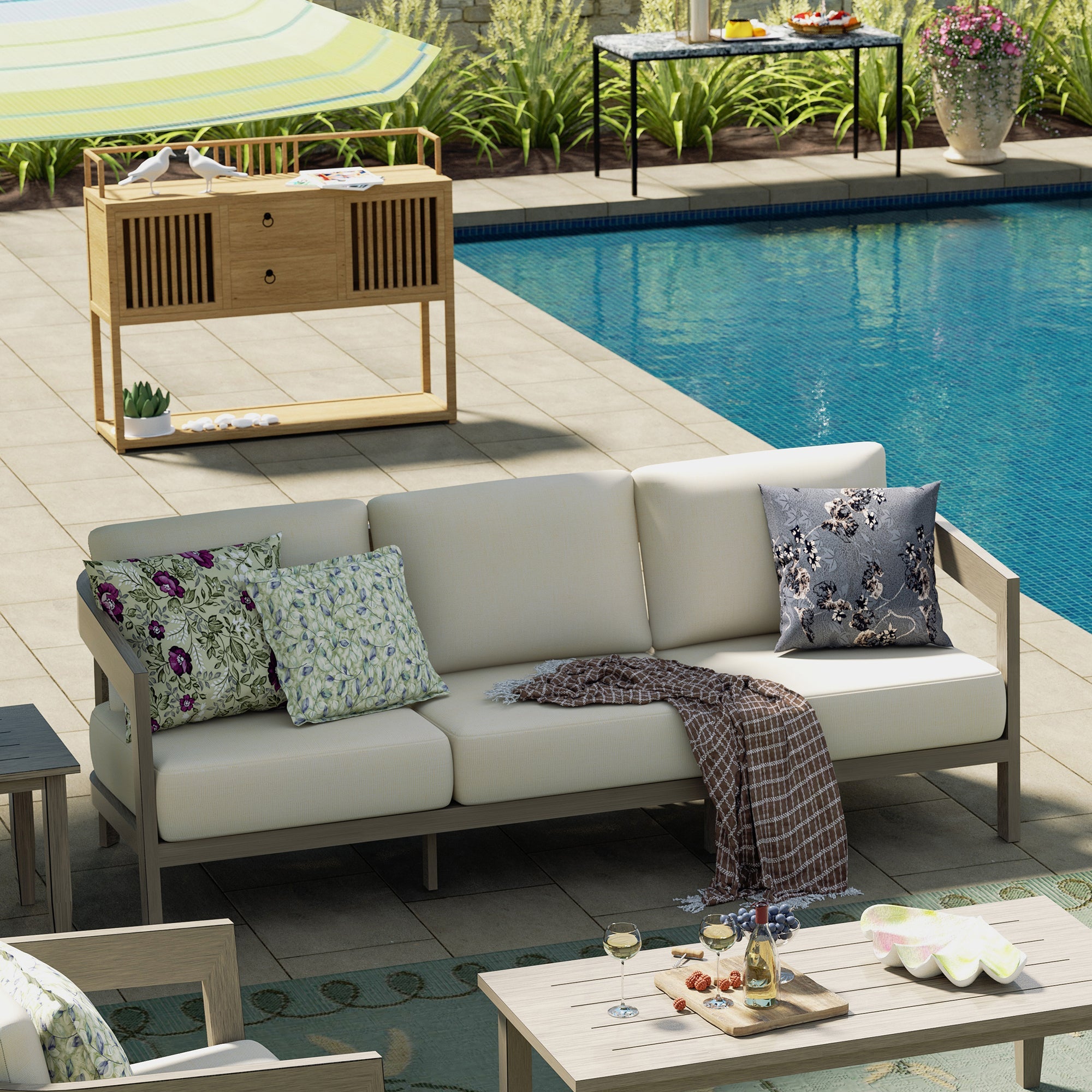 Modern Outdoor Sofa With Cushions
