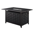 Rectangular Basketweave Aluminum Convertible Gas Fire Pit Table
