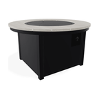 42" Round Rustic Polymer Top Chat Height Outdoor Fire Table