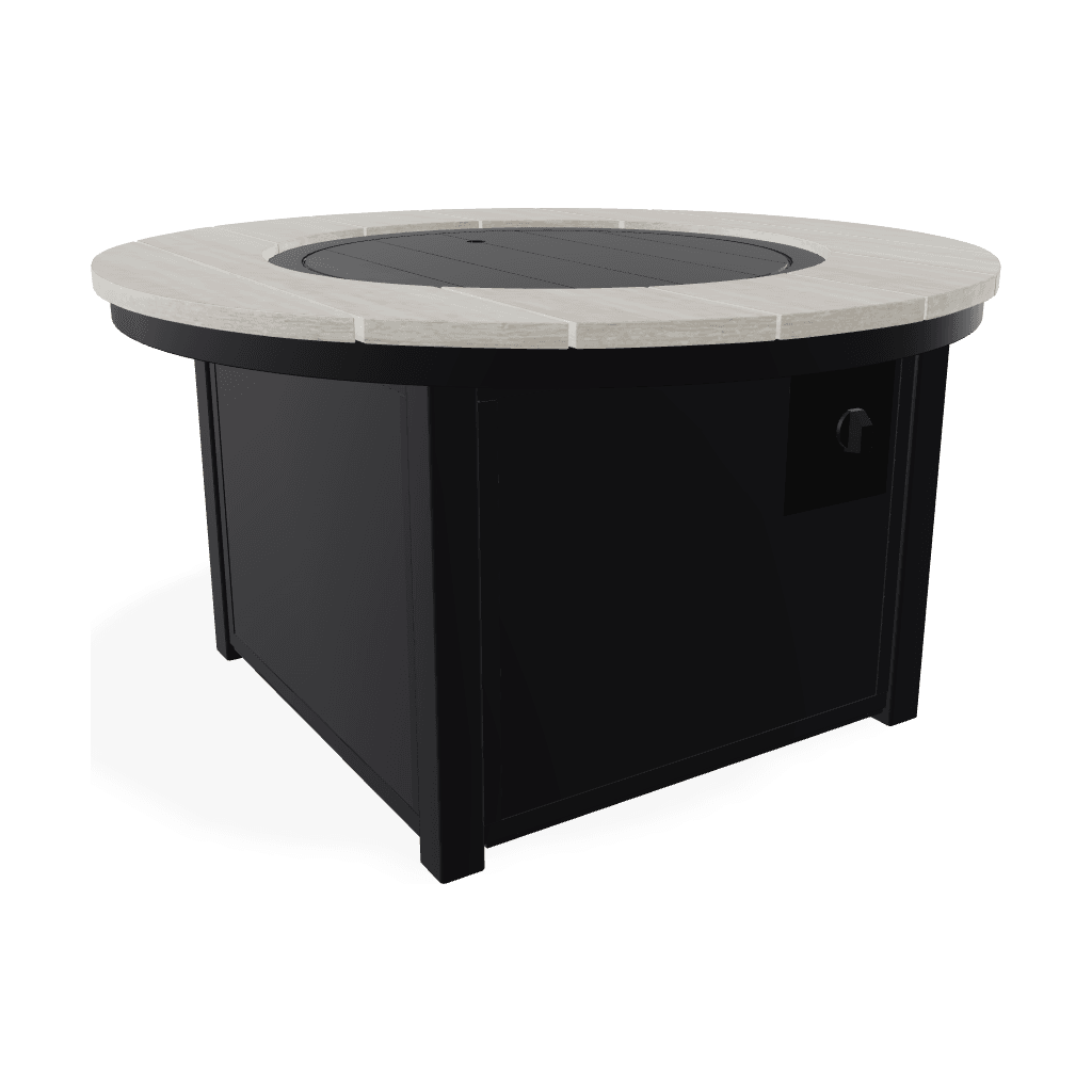 42" Round Rustic Polymer Top Chat Height Outdoor Fire Table