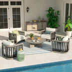 4-Person Outdoor Lounge Chair Set With Round Coffee Table