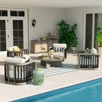 4-Person Outdoor Lounge Chair Set With Round Coffee Table